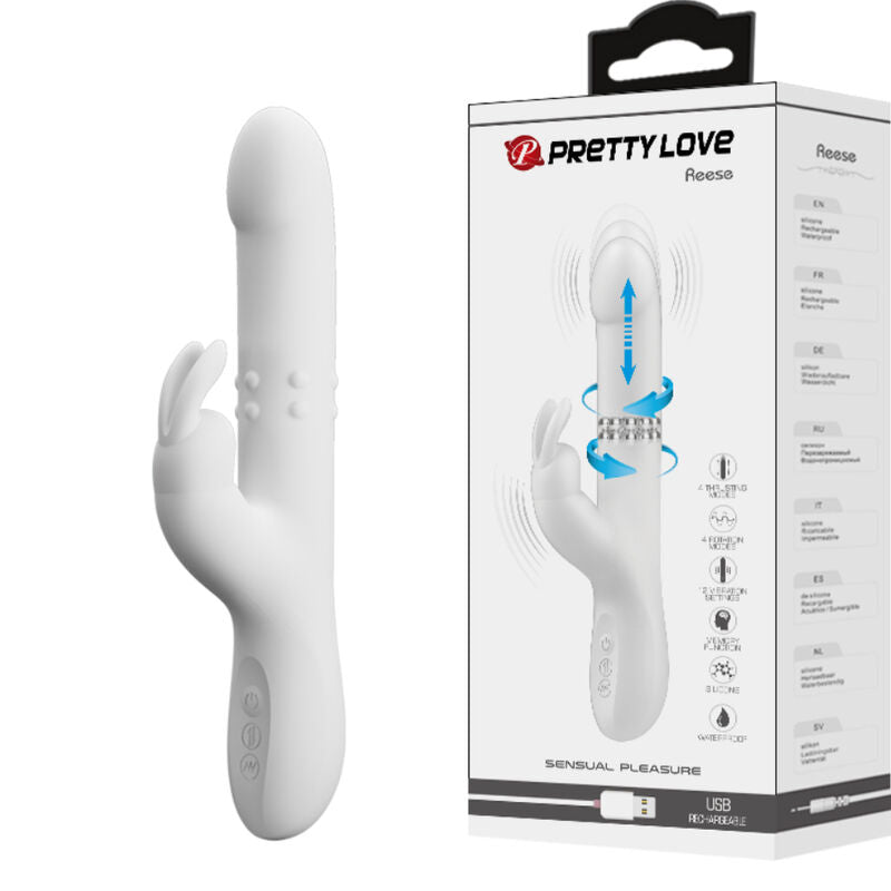 Vibratore Rabbit Rotante Pretty Love Reese — Argento