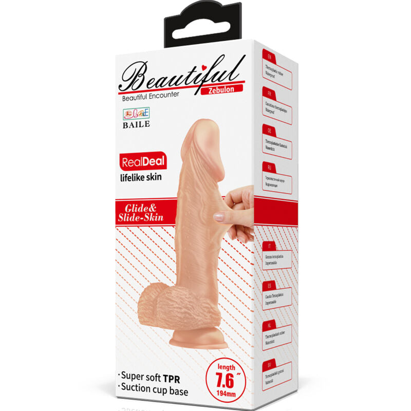 Dildo Realistico Flessibile Baile Zebulon — TPE 19,4 cm