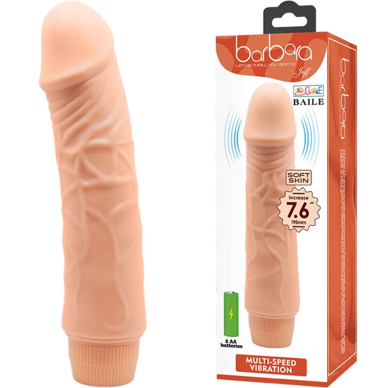 Dildo Realistico Vibrante Baile Barbara — PVC, 19,5 cm