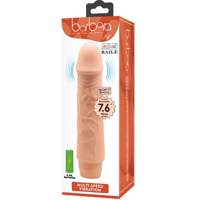 Dildo Realistico Vibrante Baile Barbara — PVC, 19,5 cm