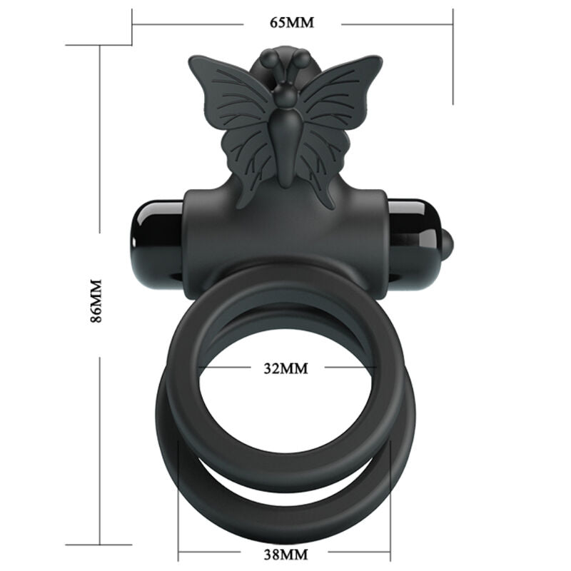 Anello Fallico Vibrante Doppio Pretty Love — Silicone, 10 Funzioni