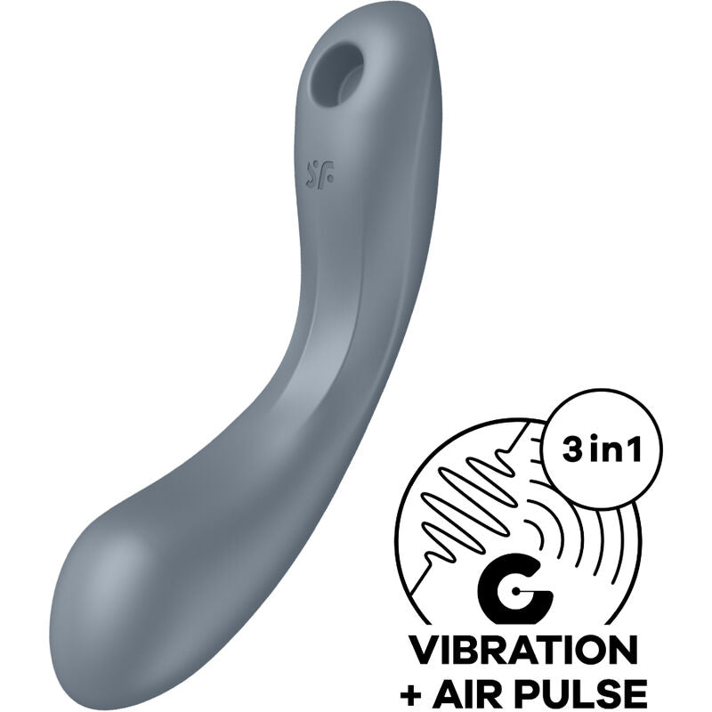 Stimolatore Vulvare 3 in 1 Satisfyer Curvy Trinity 1 — Grigio