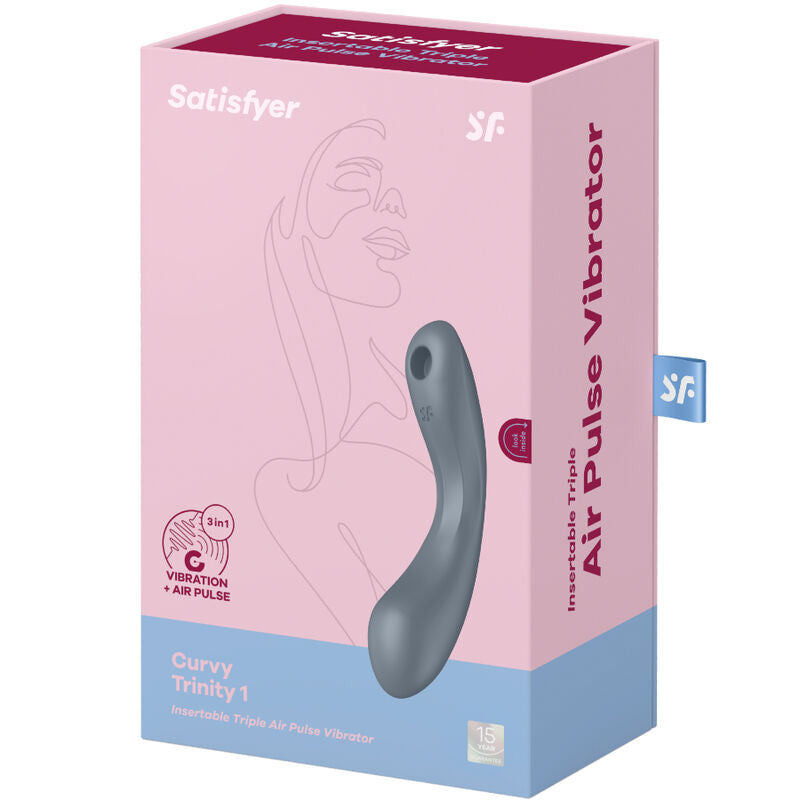 Stimolatore Vulvare 3 in 1 Satisfyer Curvy Trinity 1 — Grigio