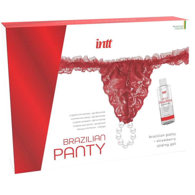 Lingerie con Perle e Lubrificante Fragola Intt Releases — 50 ml