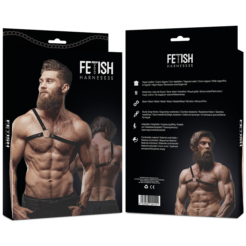 Imbracatura BDSM Petto Fetish Submissive Attitude — Ecopelle Uomo