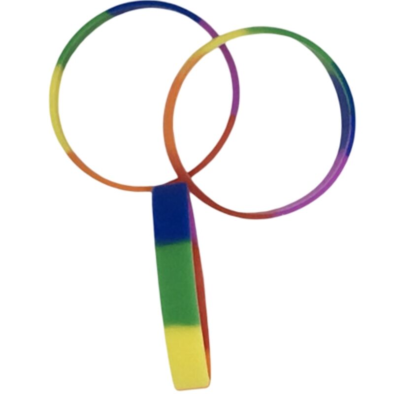 Bracciale in Silicone LGBT Pride Arcobaleno — Taglia Unica