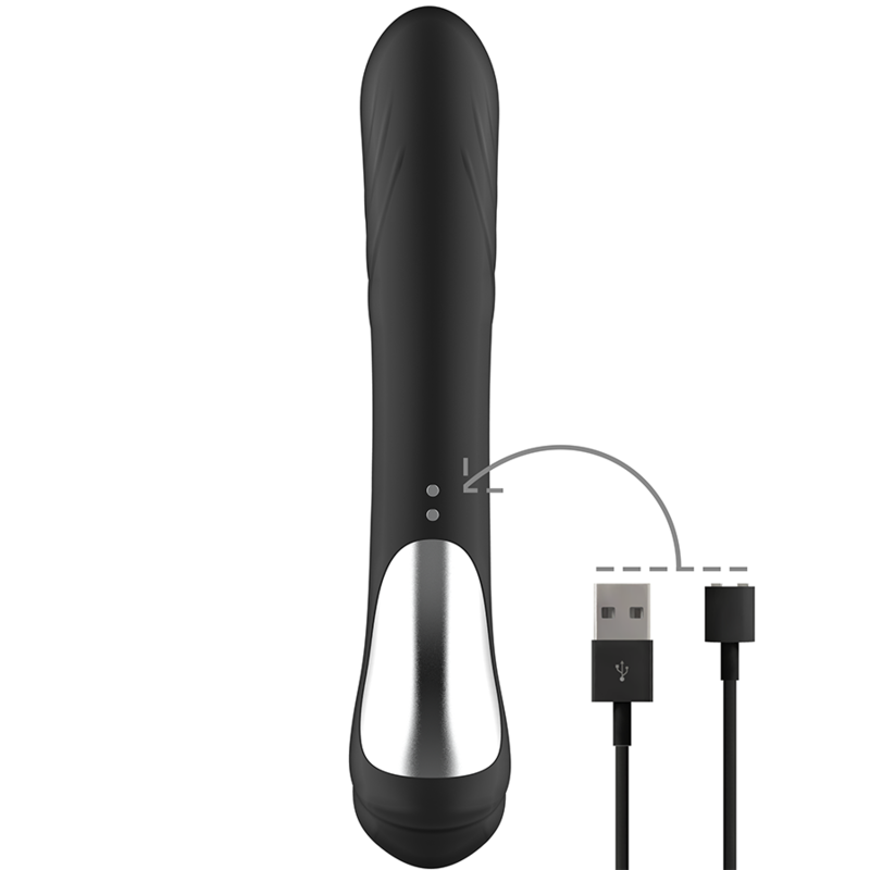 Vibratore Rabbit Black&Silver Jamie — Silicone Ricaricabile