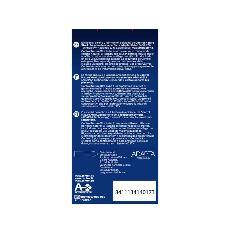 Preservativi Extra Lubrificati Control Adapta Nature — 12 pz
