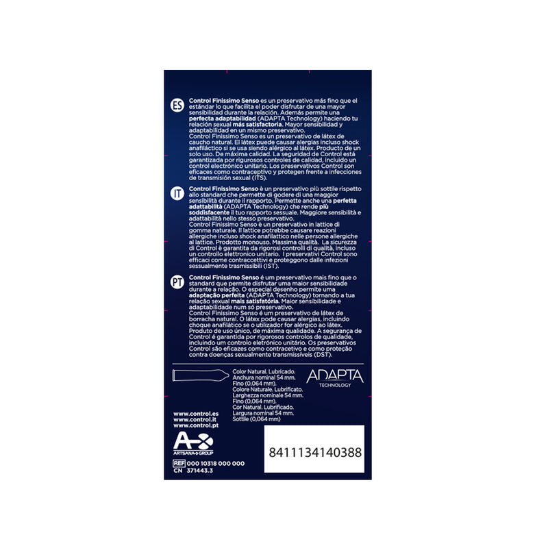 Preservativi Sottili Anatomici Control Adapta Senso — 12 pz