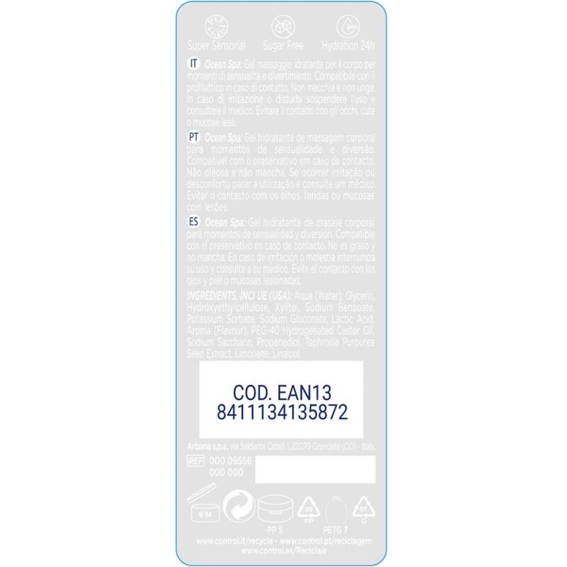 Olio da Massaggio Erotico Control 2in1 — Mare Mediterraneo, 200 ml