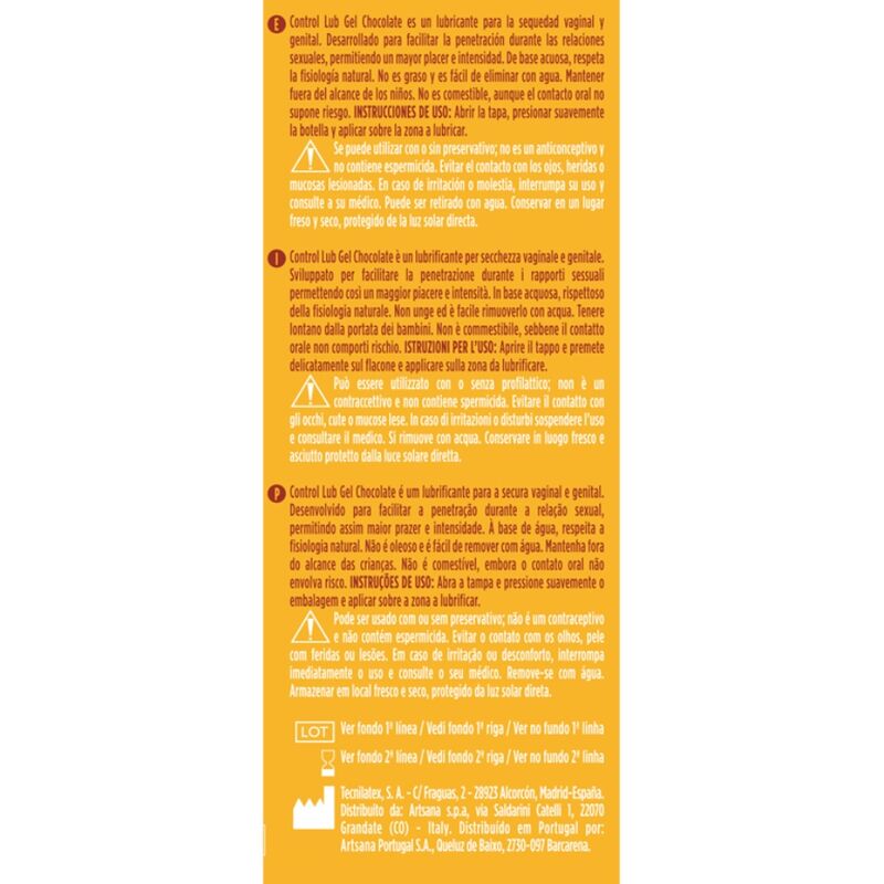 Lubrificante Intimo Base Acqua Control Lub Gel — Cioccolato 75 ml