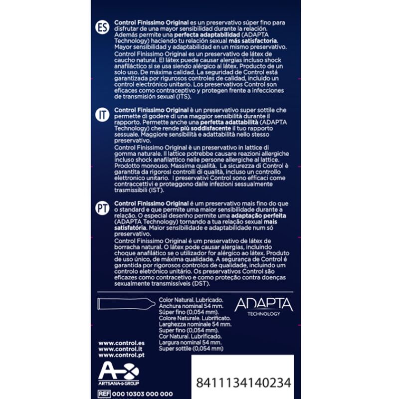 Preservativi Sottili Control Finissimo Originale — 6 Unità
