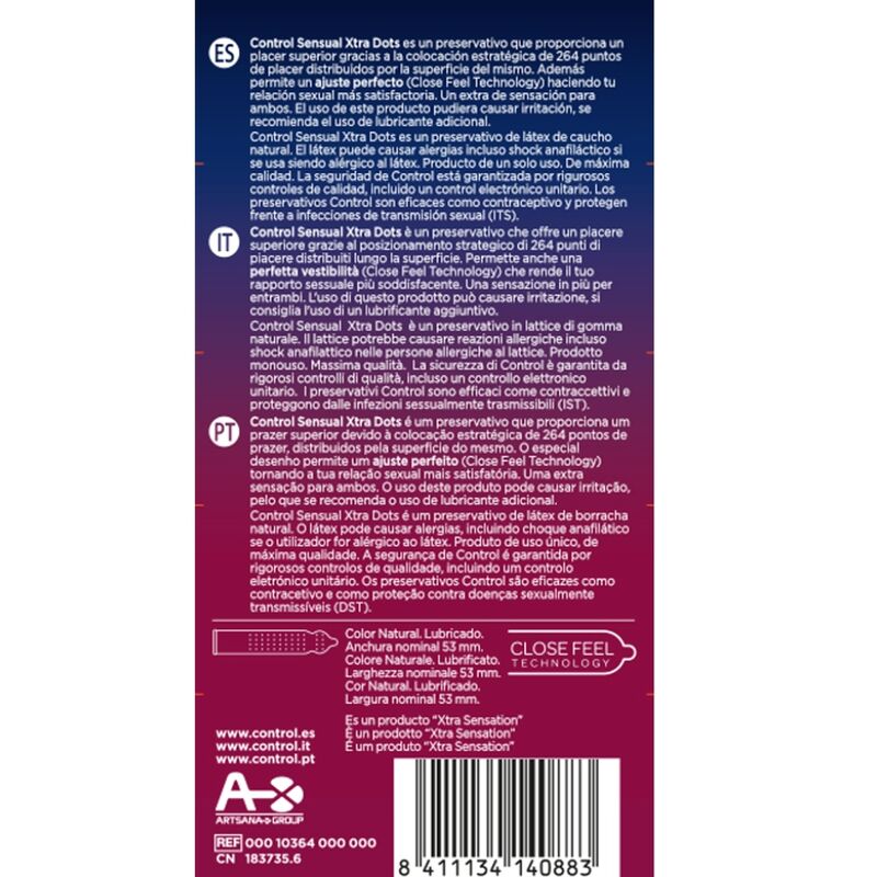 Preservativi Stimolanti Control Xtra Dot — 12 Pezzi