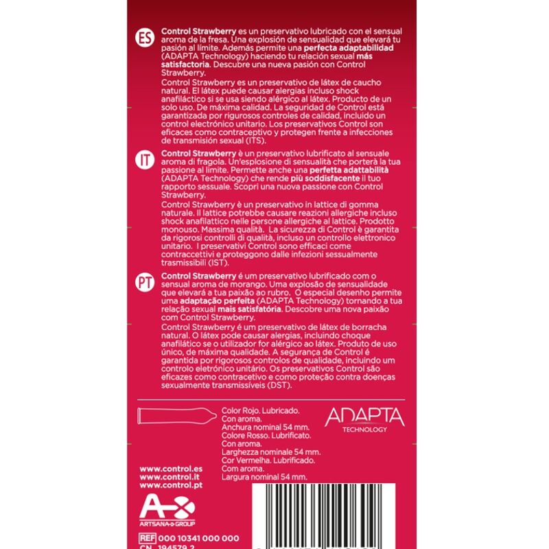 Preservativi Aromatizzati Control Adatta Fragola — 12 Pezzi