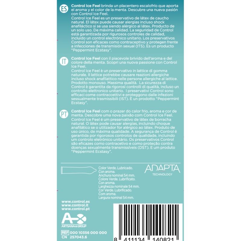 Preservativi Effetto Freddo Control Ice Feel — Menta, 10 pz