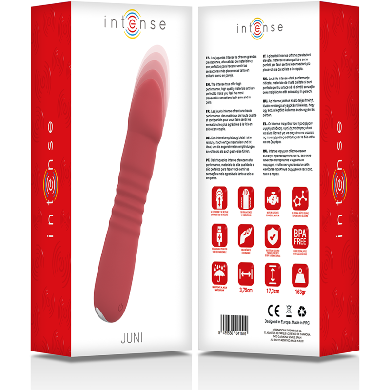 Vibratore Thrusting Intense Juni Up & Down — 10 Vibrazioni, Rosso