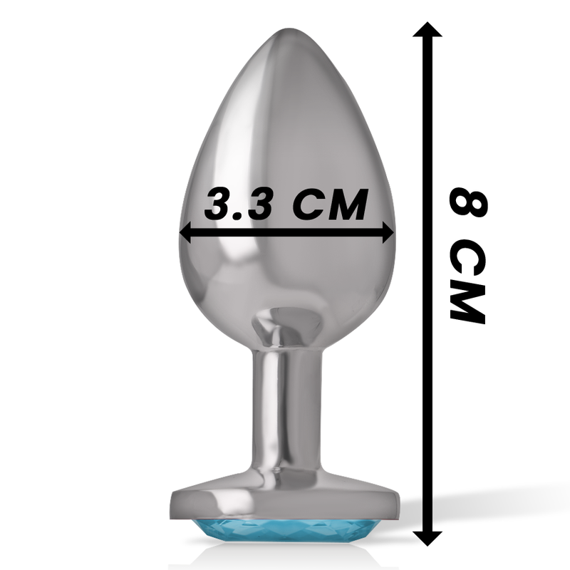 Plug Anale in Metallo Intense Diamond Jewel — Cuore Blu, Taglia M