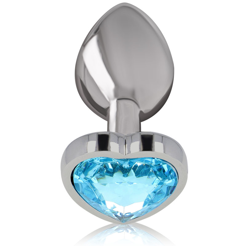 Plug Anale in Metallo Intense Diamond Jewel — Cuore Blu, Taglia M
