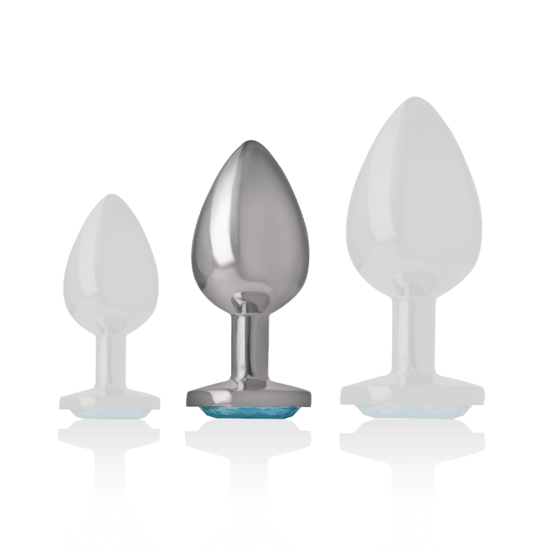 Plug Anale in Metallo Intense Diamond Jewel — Cuore Blu, Taglia M