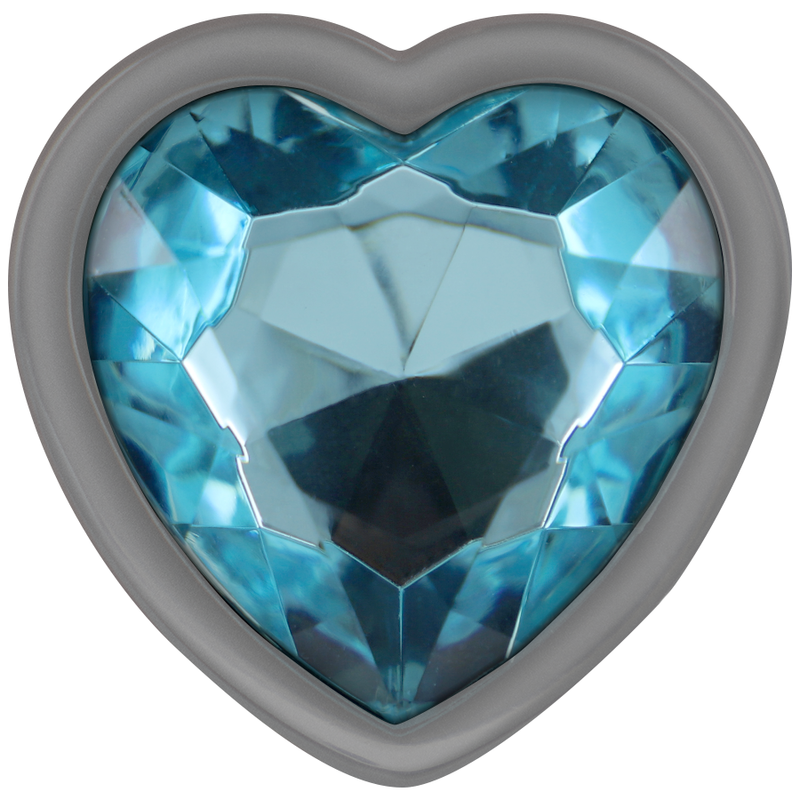 Plug Anale in Metallo Intense Diamond Jewel — Cuore Blu, Taglia M