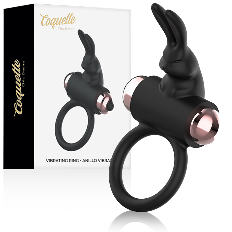 Anello Fallico Vibrante Coquette Chic Desire — Nero/Oro