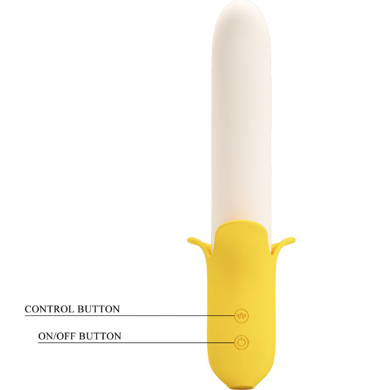 Vibratore Rabbit Spinta Pretty Love Banana Geek — Silicone Nero