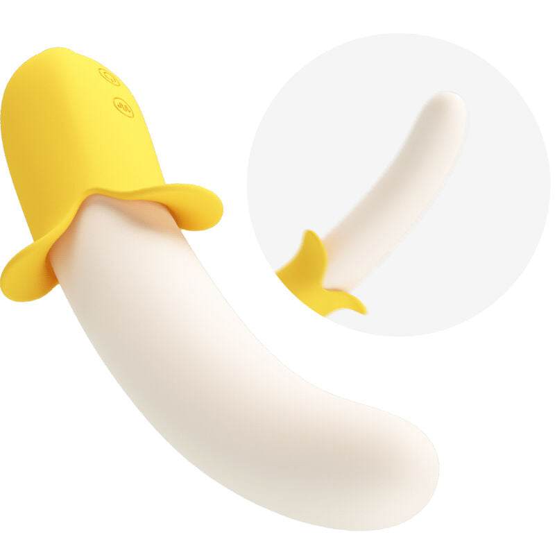 Vibratore Rabbit Spinta Pretty Love Banana Geek — Silicone Nero