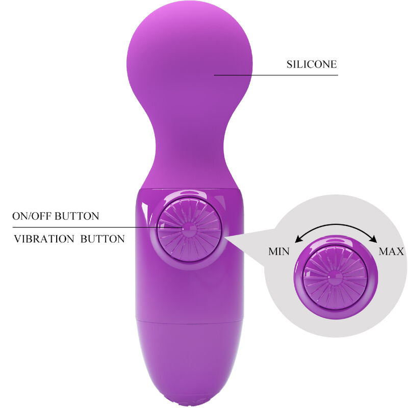 Vibratore Wand Compatto Pretty Love Wonder Mini — Viola