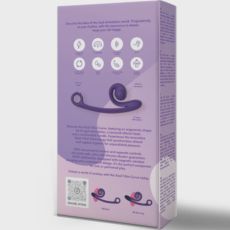 Vibratore Rabbit Snail Vibe Curve — Punto G e Clitoride, Viola