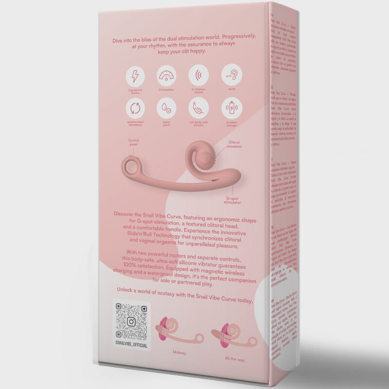 Vibratore Rabbit Punto G Snail Vibe Curve — Silicone, Arancione