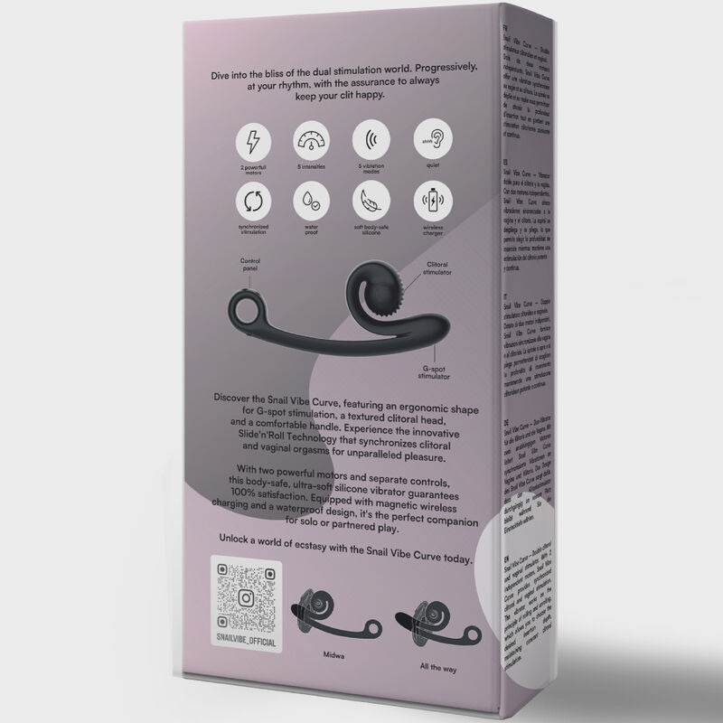 Vibratore Rabbit Punto G Snail Vibe Curve — Nero
