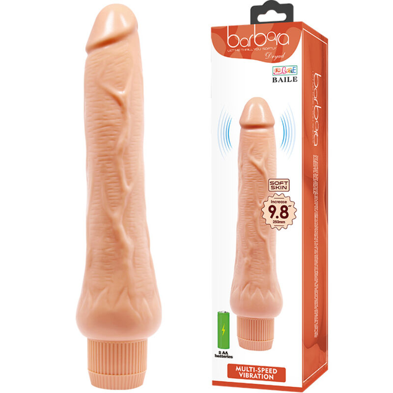 Dildo Realistico Vibrante Baile Barbara — TPR, 25 cm