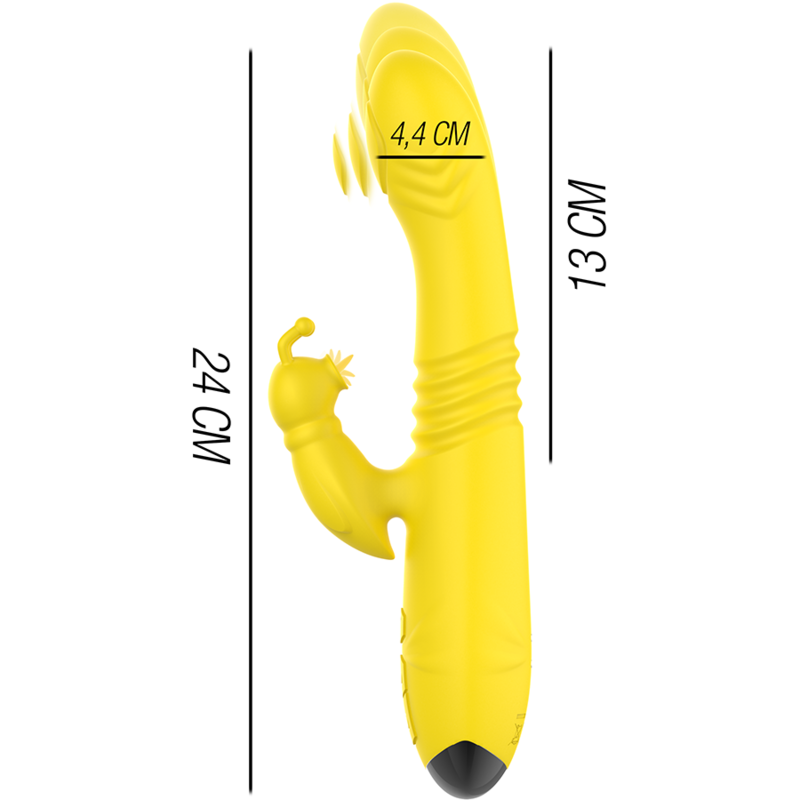 Vibratore Rabbit Up&Down Intense Toky — 8 Modalità, Giallo