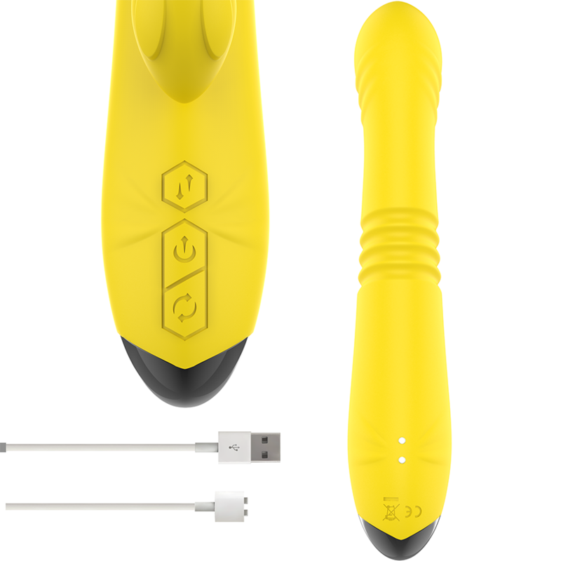 Vibratore Rabbit Up&Down Intense Toky — 8 Modalità, Giallo