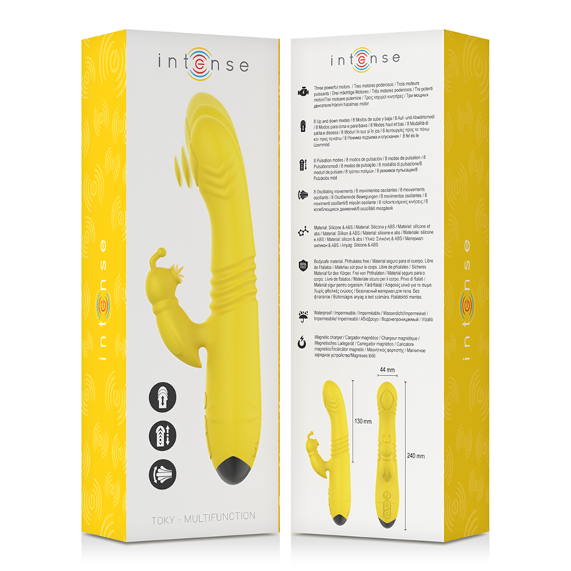 Vibratore Rabbit Up&Down Intense Toky — 8 Modalità, Giallo