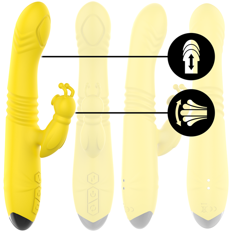 Vibratore Rabbit Up&Down Intense Toky — 8 Modalità, Giallo