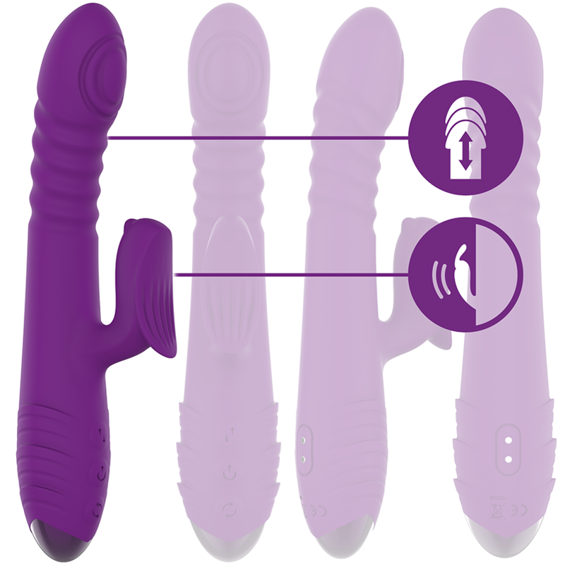 Vibratore Rabbit Ricaricabile Intense Iggy — Up&Down, Viola