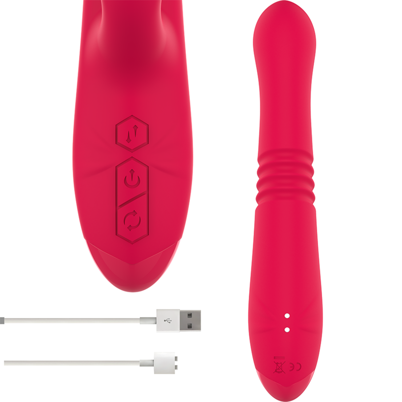 Vibratore con Lingua Stimolante Intense Dua — Ricaricabile, Rosso