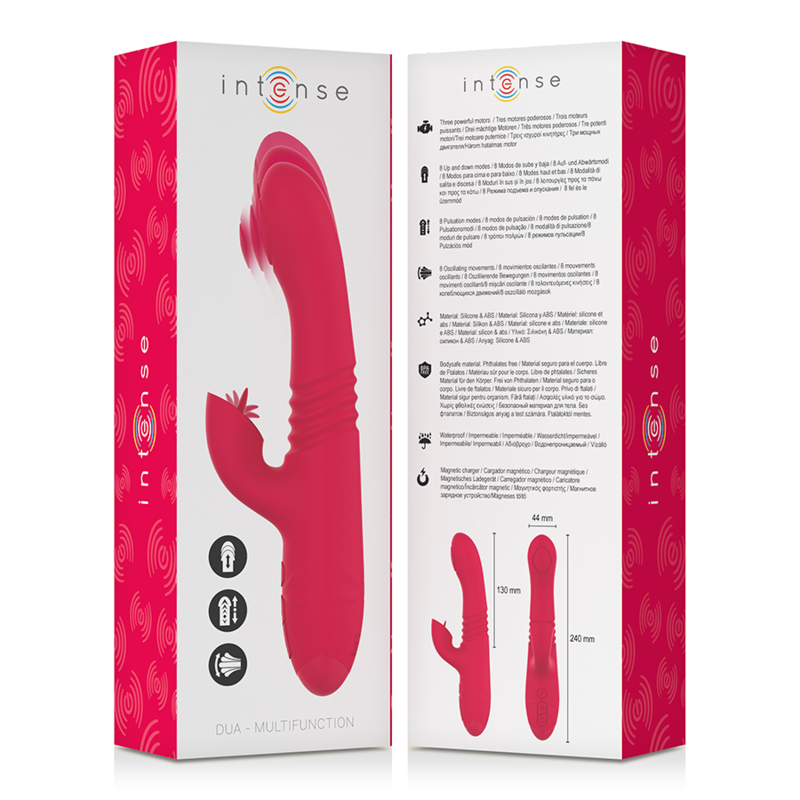 Vibratore con Lingua Stimolante Intense Dua — Ricaricabile, Rosso