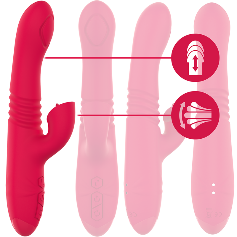 Vibratore con Lingua Stimolante Intense Dua — Ricaricabile, Rosso