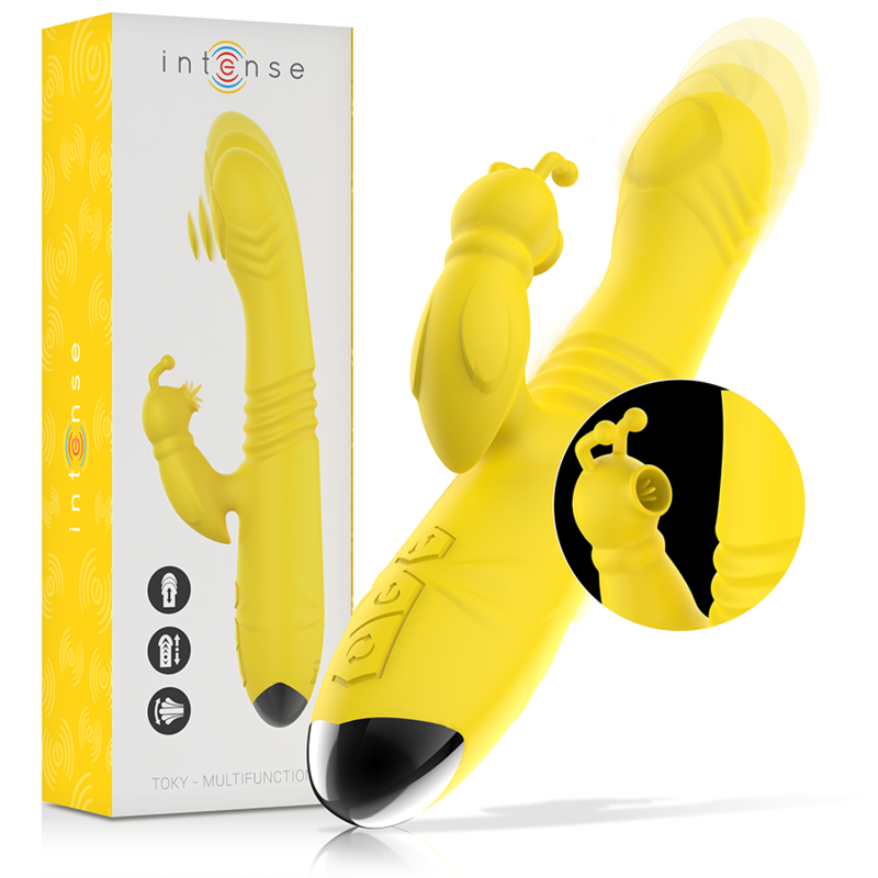 Vibratore Rabbit Up&Down Intense Toky — 8 Modalità, Giallo