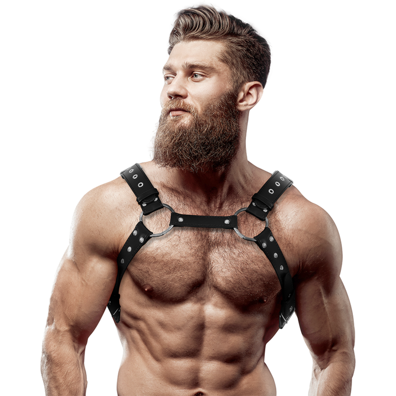 Imbracatura Petto con Borchie Fetish Submissive Attitude — Ecopelle
