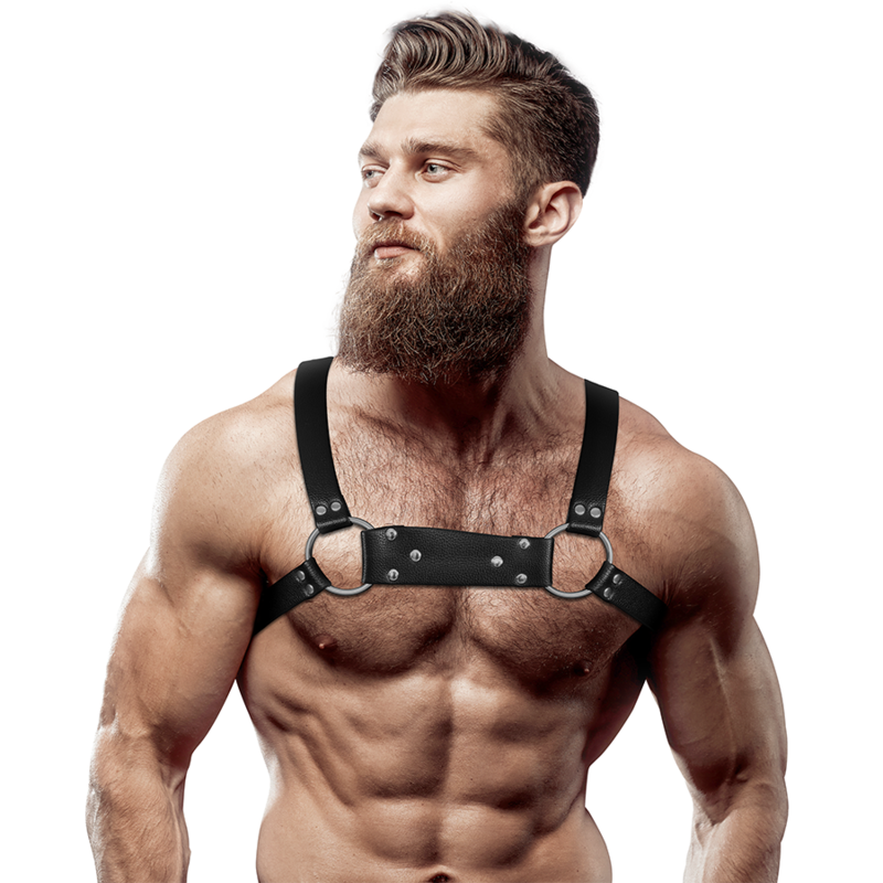 Imbracatura BDSM Petto Uomo Fetish Submissive Attitude — Ecopelle M/L