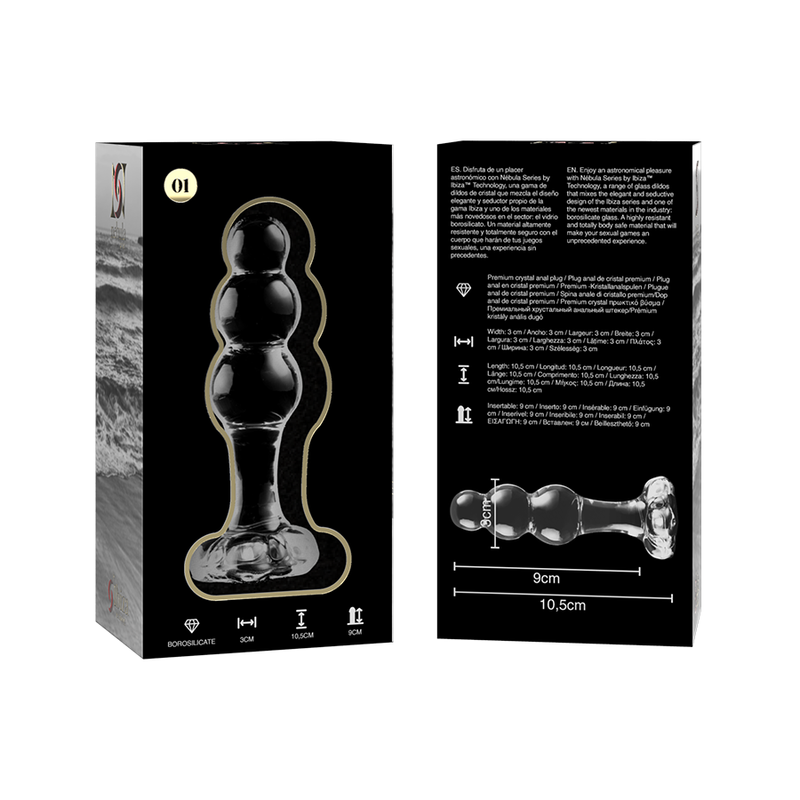 Plug Anale in Vetro Borosilicato Nebula Series Modello 1 — 10.5 cm