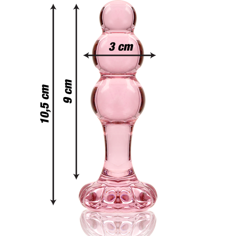 Plug Anale in Vetro Borosilicato Nebula Series Modello 1 — Rosa