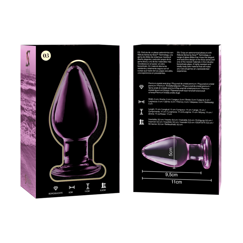 Plug Anale in Vetro Borosilicato Nebula Series Modello 3 — Rosa