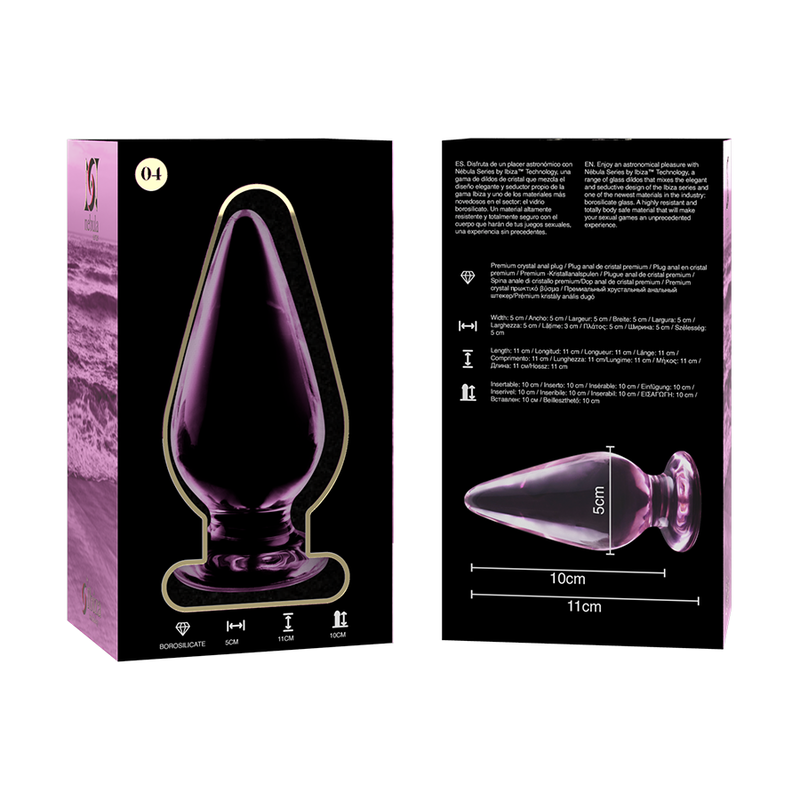 Plug Anale in Vetro Borosilicato Nebula Series Modello 4 — Rosa