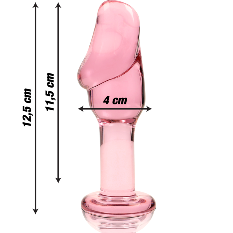 Plug Anale in Vetro Borosilicato Nebula Series Modello 6 — Rosa 12.5 cm