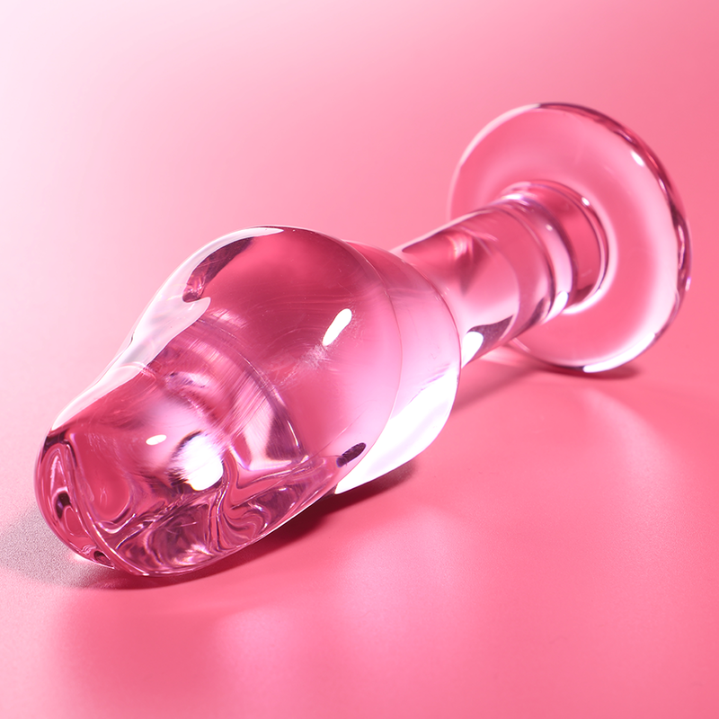 Plug Anale in Vetro Borosilicato Nebula Series Modello 6 — Rosa 12.5 cm
