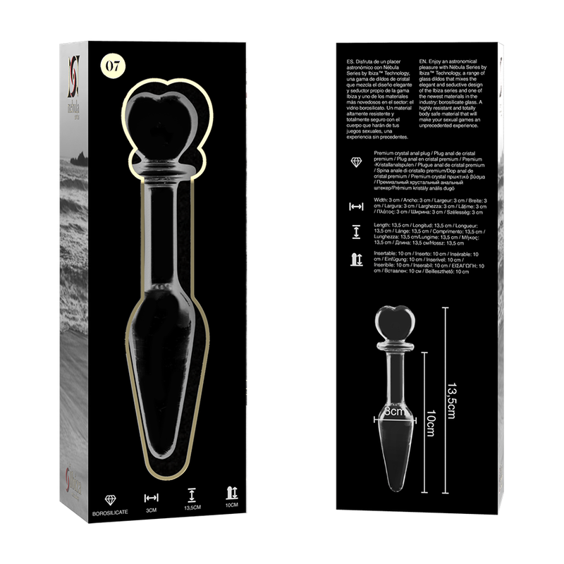 Plug Anale in Vetro Borosilicato Nebula Series Modello 7 — 13,5 cm